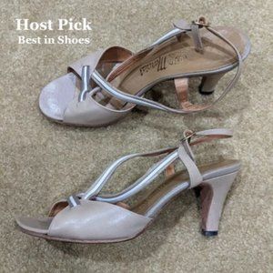 Vintage Marcia's Neutral Heeled Slingback Sandals